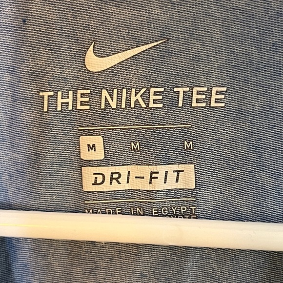 Nike Mens Dri-Fit Logo Swoosh Crewneck Short Sleeve T-Shirt Blue M - Picture 3 of 3